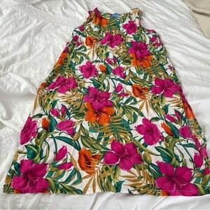 Jane Ashley 2X Hawaiian Floral Sleeveless maxi Dress pink magenta beach summer